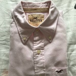 Hollister pink button up men’s shirt